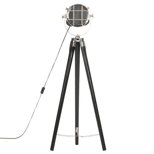 vidaXL Tripod Floor Lamp Black Solid Mango Wood 97 cm