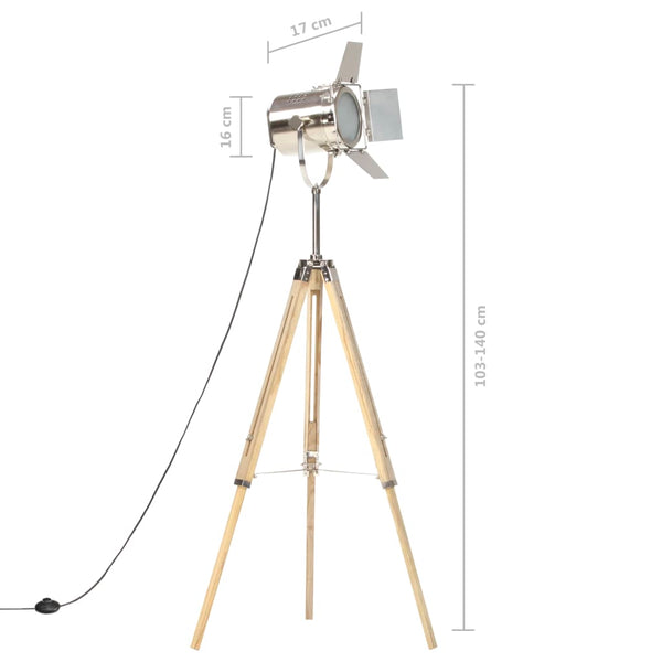 vidaXL Tripod Floor Lamp Solid Mango Wood 140 cm