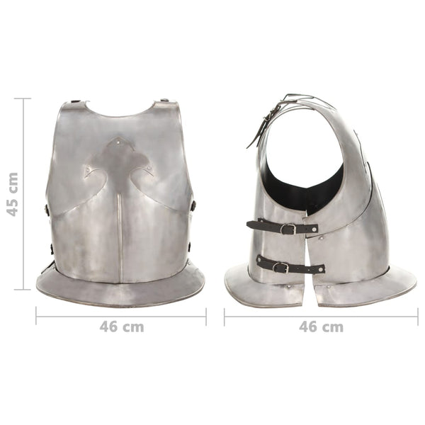 vidaXL Medieval Knight Cuirass LARP Replica Silver Steel