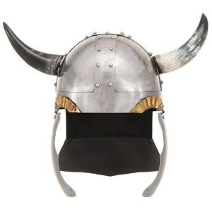vidaXL Fantasy Viking Helmet LARP Silver Steel