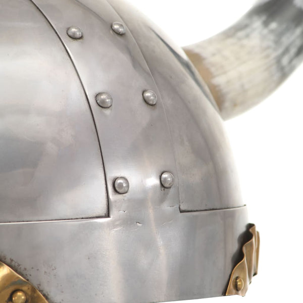 vidaXL Fantasy Viking Helmet LARP Silver Steel