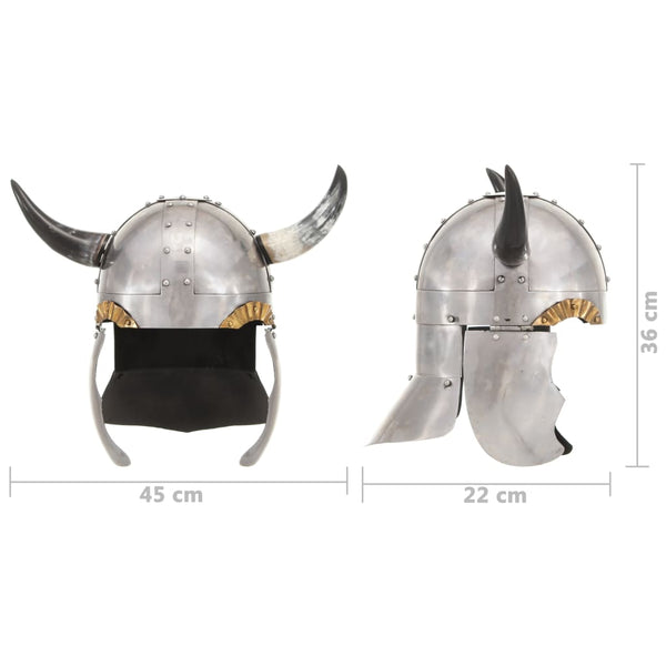 vidaXL Fantasy Viking Helmet LARP Silver Steel
