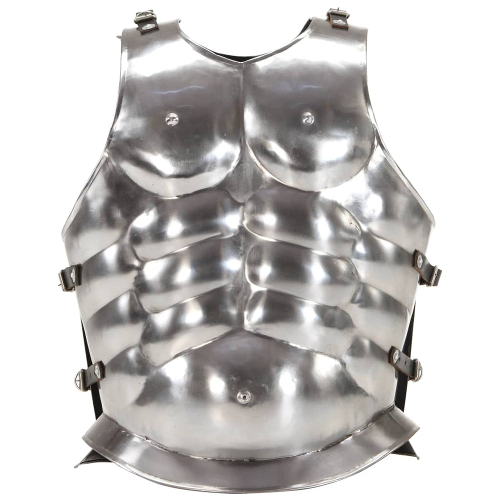 vidaXL Roman Soldier Breastplate Cuirass Replica LARP Silver Steel