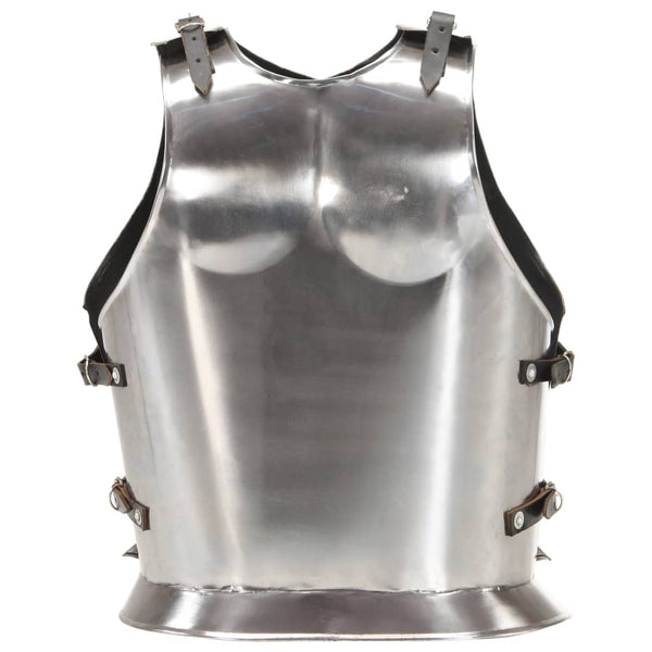 vidaXL Roman Soldier Breastplate Cuirass Replica LARP Silver Steel