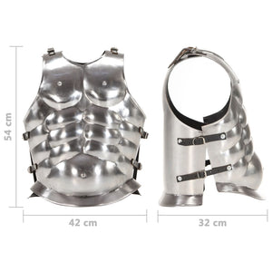 vidaXL Roman Soldier Breastplate Cuirass Replica LARP Silver Steel