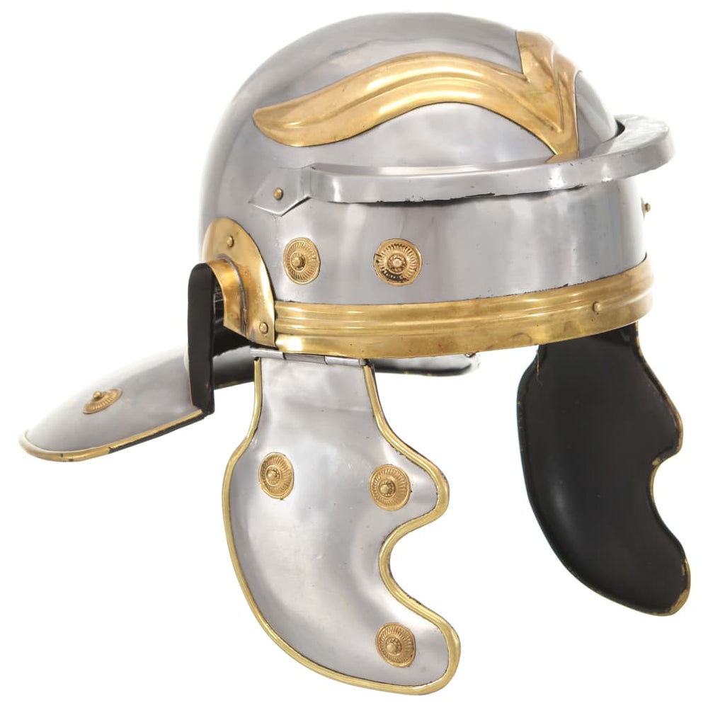 vidaXL Roman Soldier Helmet Antique Replica for LARP Silver Steel