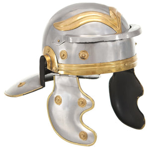 vidaXL Roman Soldier Helmet Antique Replica for LARP Silver Steel
