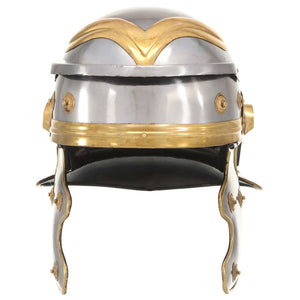 vidaXL Roman Soldier Helmet Antique Replica for LARP Silver Steel
