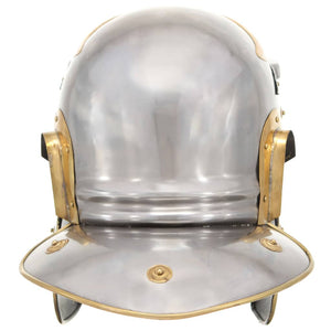 vidaXL Roman Soldier Helmet Antique Replica for LARP Silver Steel
