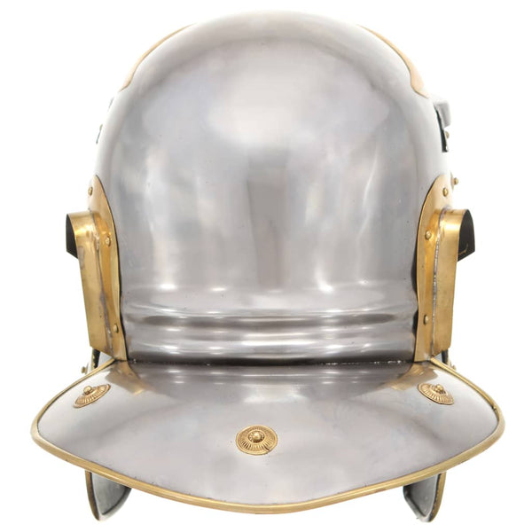 vidaXL Roman Soldier Helmet Antique Replica for LARP Silver Steel