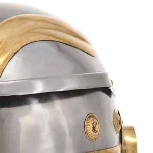 vidaXL Roman Soldier Helmet Antique Replica for LARP Silver Steel