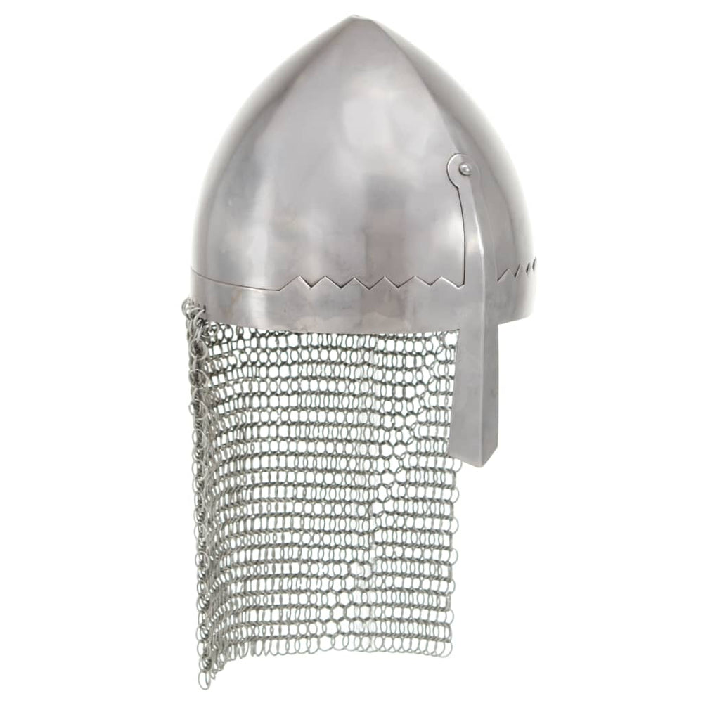 vidaXL Knight's Helmet Antique Replica LARP Silver Steel