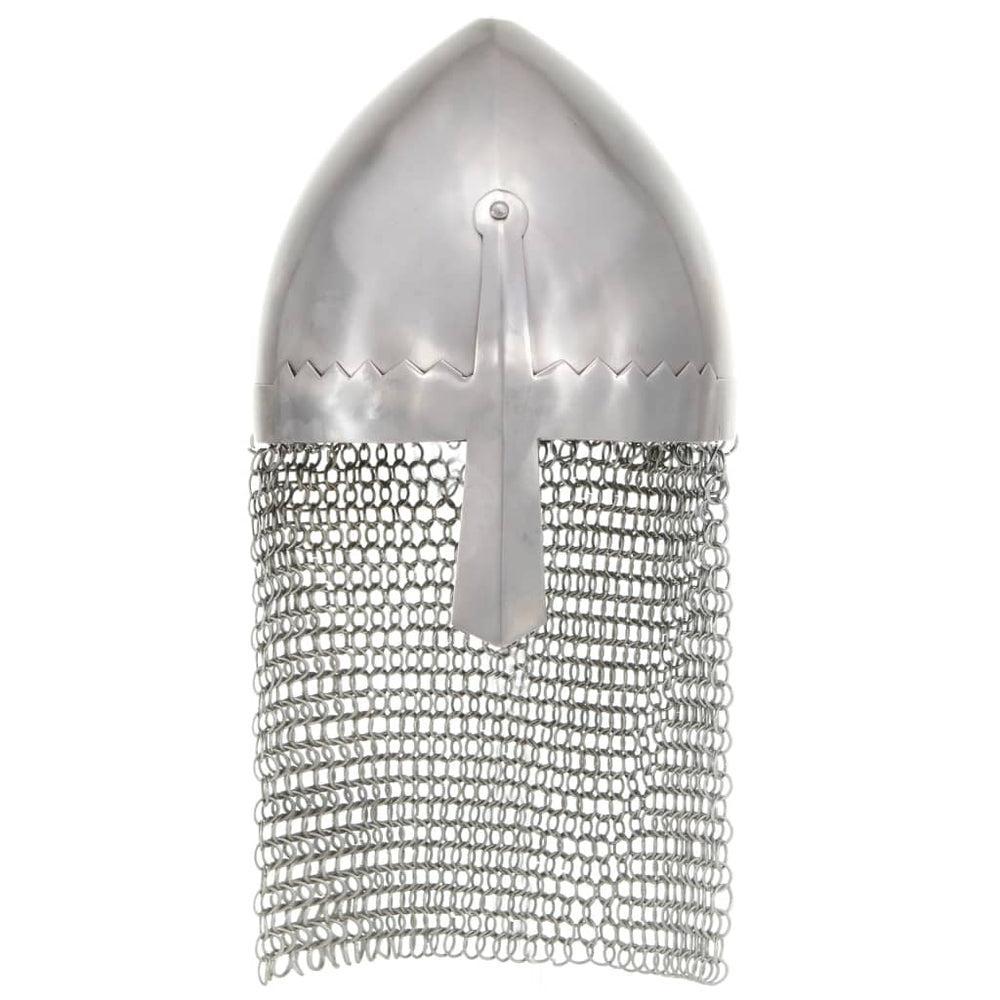 vidaXL Knight's Helmet Antique Replica LARP Silver Steel