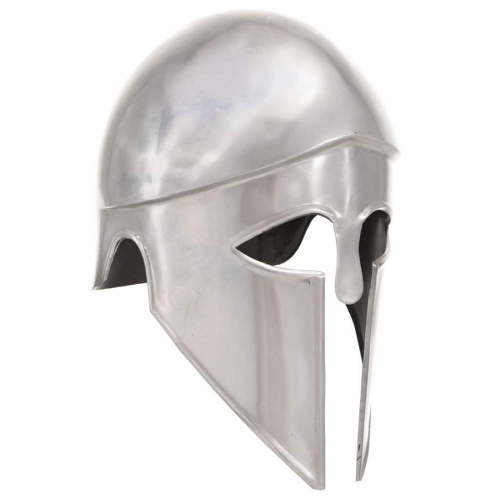 vidaXL Greek Warrior Helmet Antique Replica for LARP Silver Steel