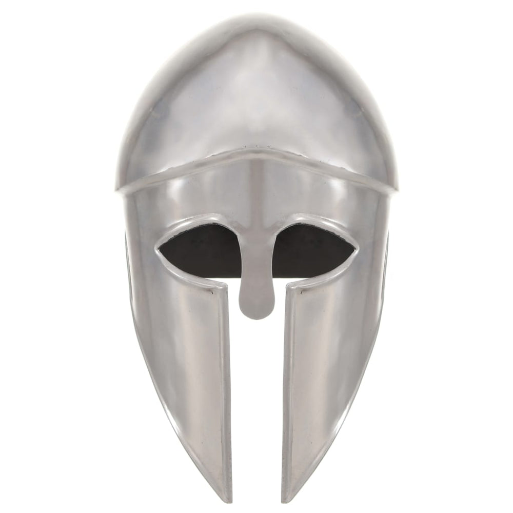 vidaXL Greek Warrior Helmet Antique Replica for LARP Silver Steel