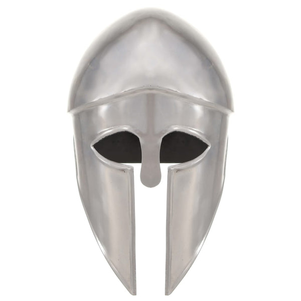 vidaXL Greek Warrior Helmet Antique Replica for LARP Silver Steel