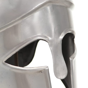 vidaXL Greek Warrior Helmet Antique Replica for LARP Silver Steel