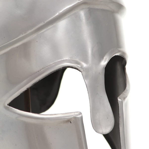 vidaXL Greek Warrior Helmet Antique Replica for LARP Silver Steel