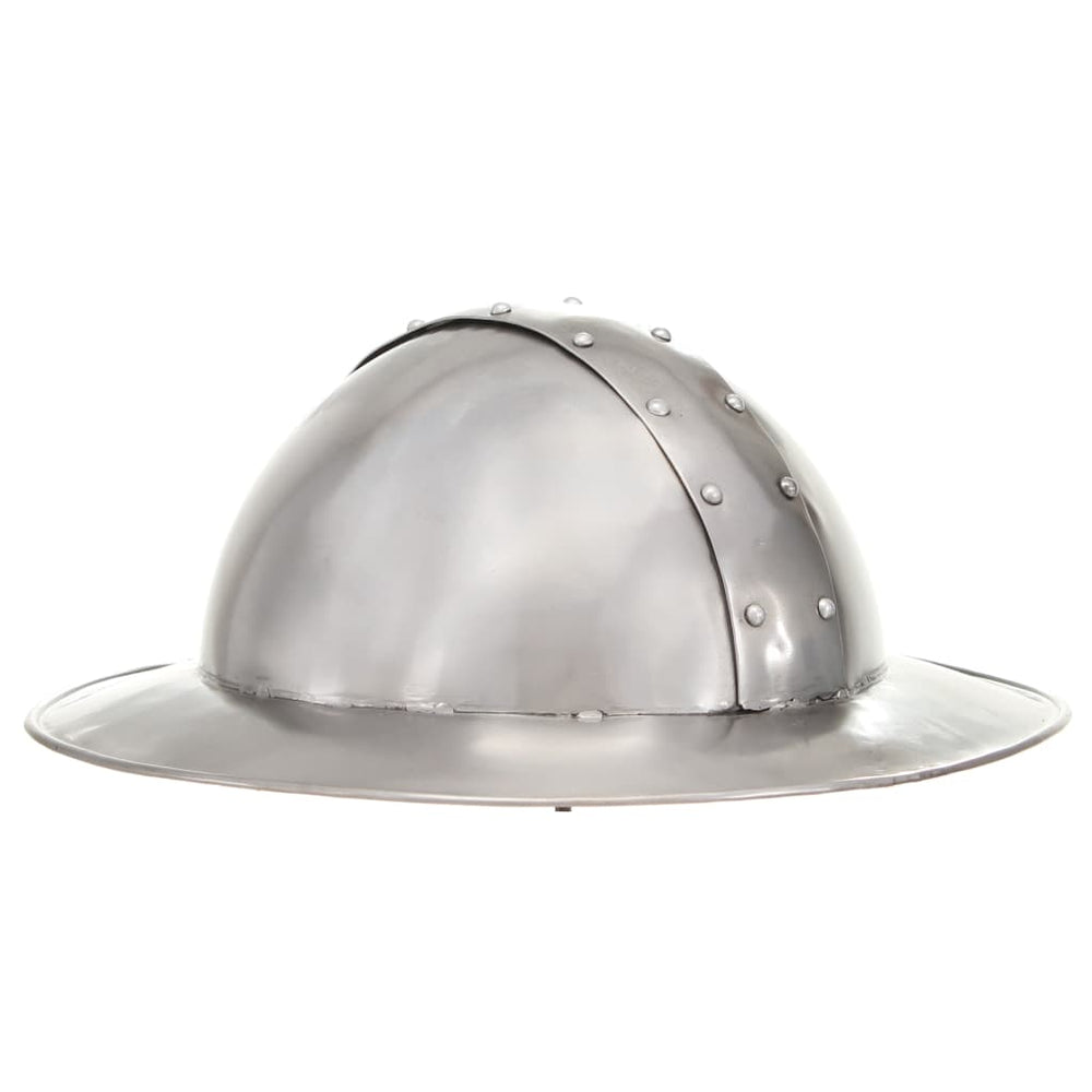 vidaXL Medieval Knight Helmet Antique Replica LARP Silver Steel
