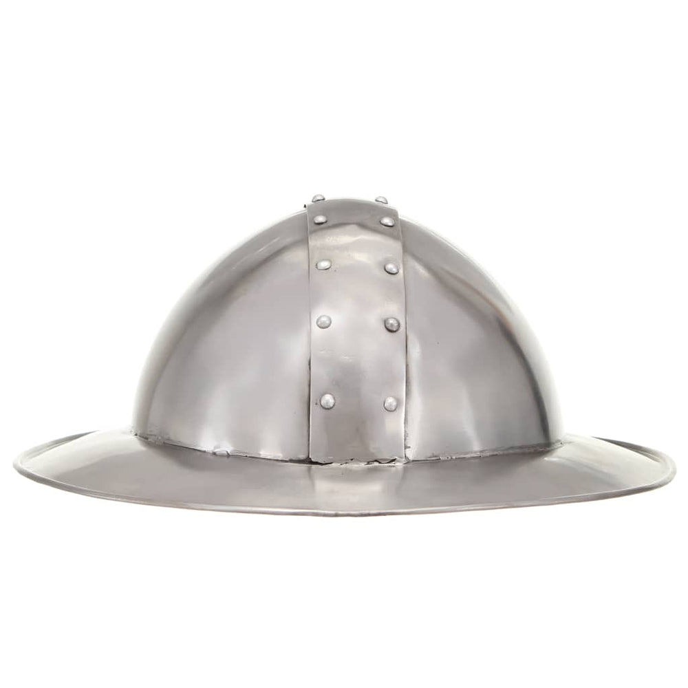 vidaXL Medieval Knight Helmet Antique Replica LARP Silver Steel