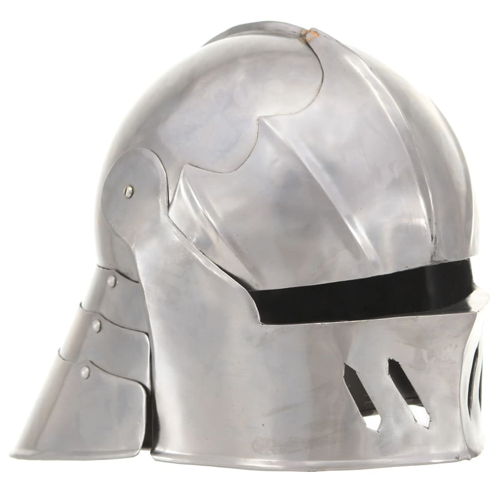 vidaXL Medieval Knight Helmet Antique Replica LARP Silver Steel