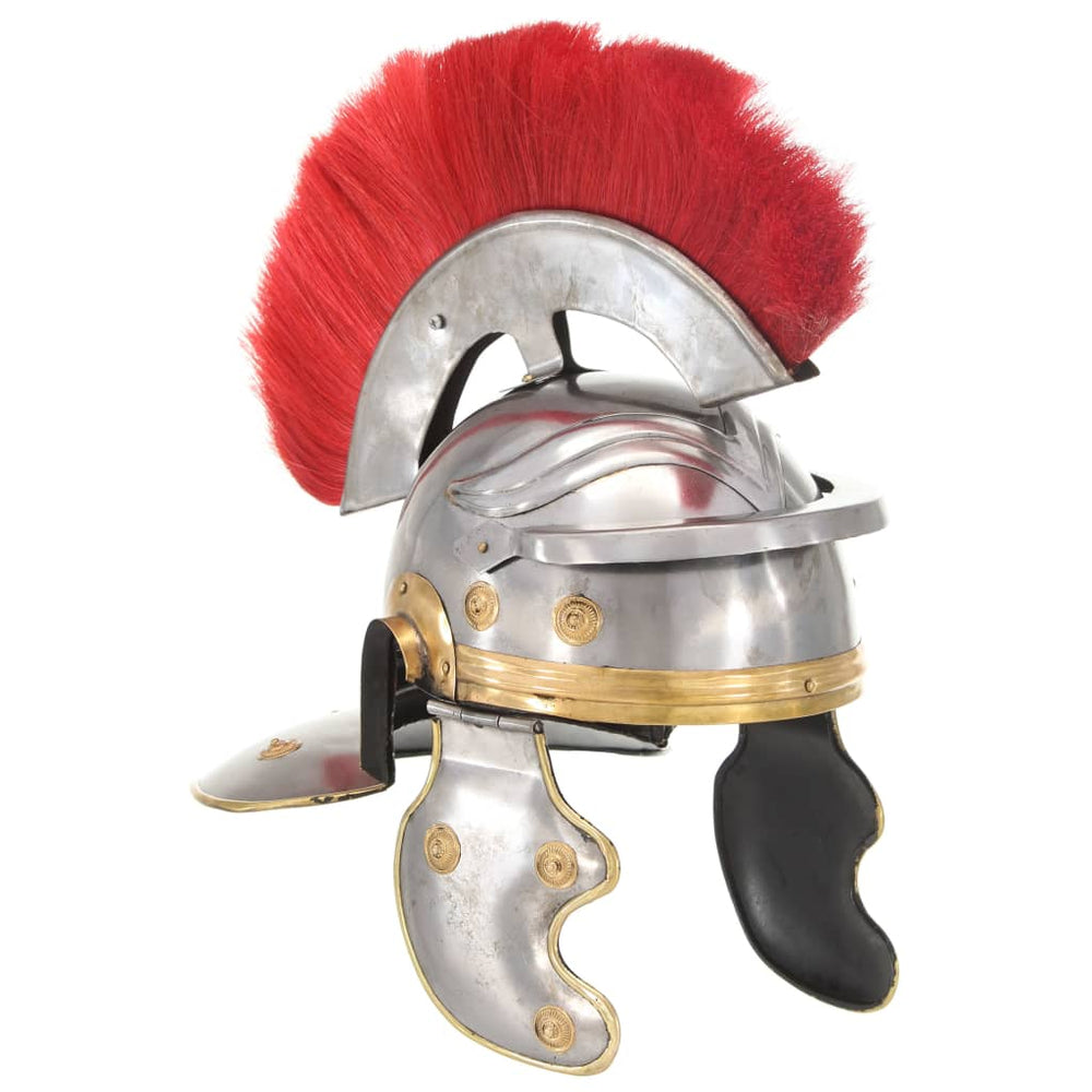vidaXL Roman Soldier Helmet Antique Replica for LARP Silver Steel