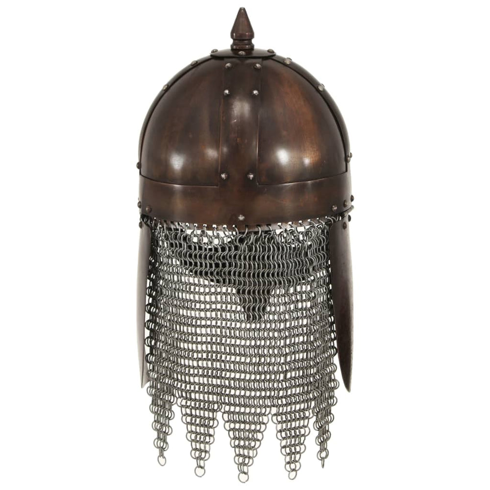 vidaXL Viking Warrior Helmet Ancient Replica for LARP Copper-Plated Steel