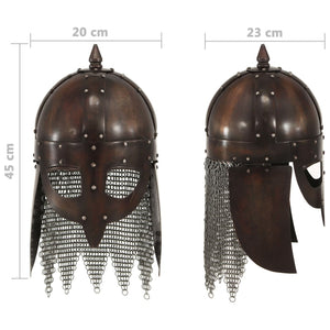 vidaXL Viking Warrior Helmet Ancient Replica for LARP Copper-Plated Steel