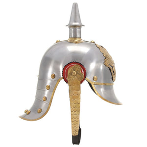 vidaXL German Prussian Helmet Antique Replica LARP Silver Steel