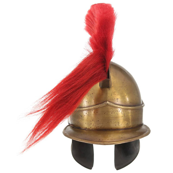 vidaXL Greek Warrior Helmet Antique Replica LARP Brass Steel