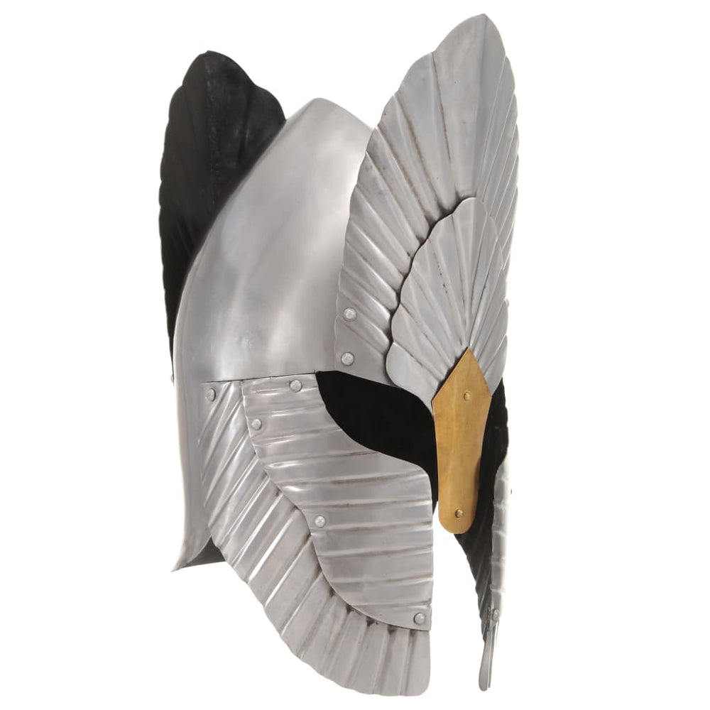 vidaXL Medieval Fantasy Knight Helmet for LARP Replica Silver Steel
