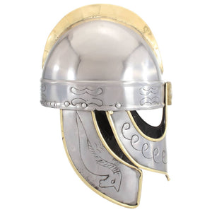 vidaXL Beowulf Helmet Antique Replica for LARP Silver Steel