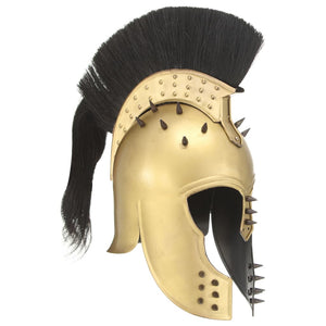 vidaXL Greek Warrior Helmet Antique Replica for LARP Brass Steel