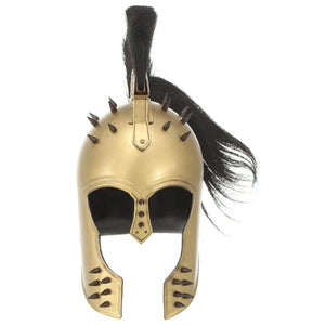 vidaXL Greek Warrior Helmet Antique Replica for LARP Brass Steel