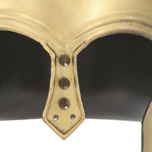 vidaXL Greek Warrior Helmet Antique Replica for LARP Brass Steel
