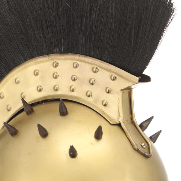 vidaXL Greek Warrior Helmet Antique Replica for LARP Brass Steel
