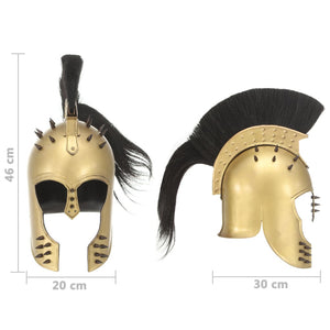 vidaXL Greek Warrior Helmet Antique Replica for LARP Brass Steel