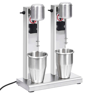 vidaXL Milkshake Maker with Two Cups Stainless Steel 2 L
