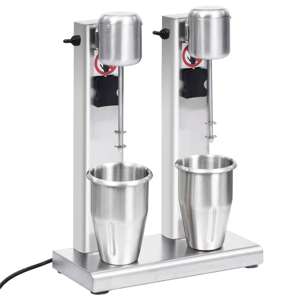 vidaXL Milkshake Maker with Two Cups Stainless Steel 2 L