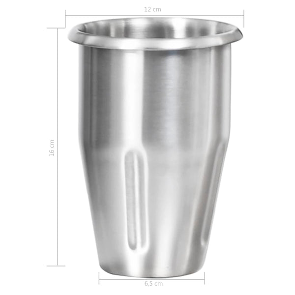 vidaXL Milkshake Maker with Two Cups Stainless Steel 2 L