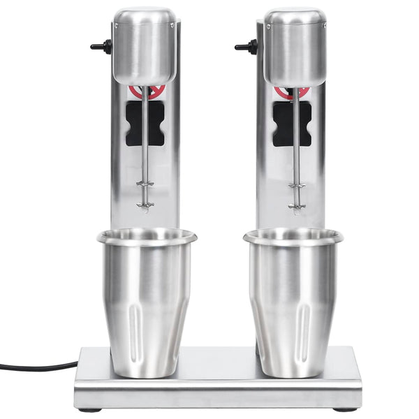 vidaXL Milkshake Maker with Two Cups Stainless Steel 2 L