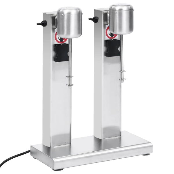 vidaXL Milkshake Maker with Two Cups Stainless Steel 2 L
