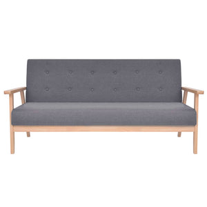 vidaXL 3-Piece Sofa Set Fabric Dark Grey