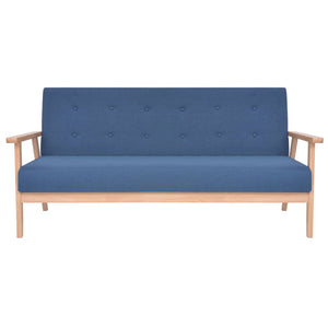 vidaXL 3-Piece Sofa Set Fabric Blue