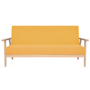 vidaXL 3-Piece Sofa Set Fabric Yellow