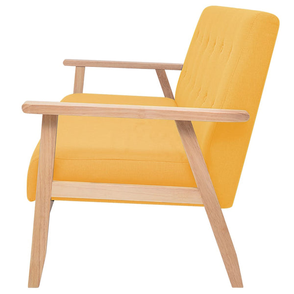 vidaXL 3-Piece Sofa Set Fabric Yellow