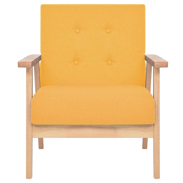 vidaXL 3-Piece Sofa Set Fabric Yellow