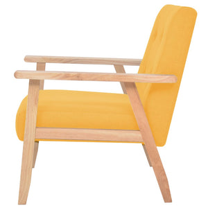 vidaXL 3-Piece Sofa Set Fabric Yellow