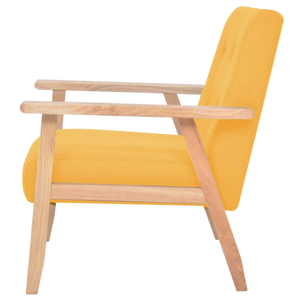 vidaXL 3-Piece Sofa Set Fabric Yellow