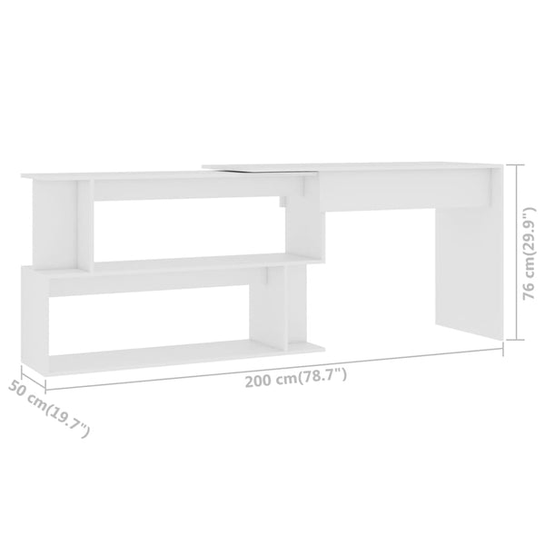 Eckschreibtisch Weiß 200 cm